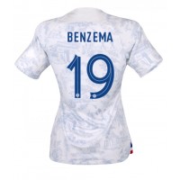 Frankrike Karim Benzema #19 Bortatröja Kvinnor VM 2022 Korta ärmar